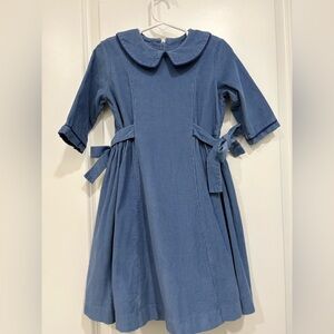 Vintage Style Kayce Hughes Blue Corduroy Dress Girls Size 3